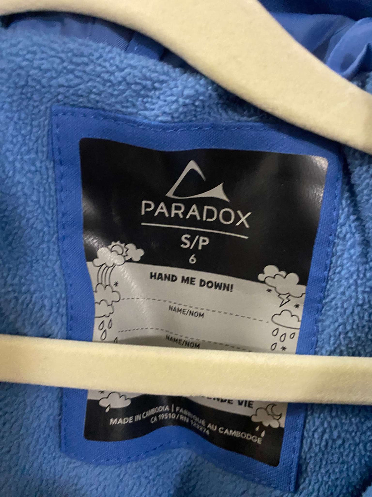 Paradox Jacket: Girls Blue with dots. , Kids 6/6X