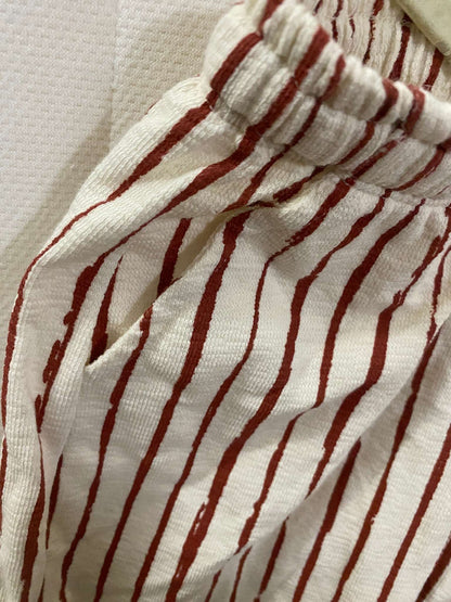 Zara Brand: Cute Pull on Pants, White with red lines, Kids 3T