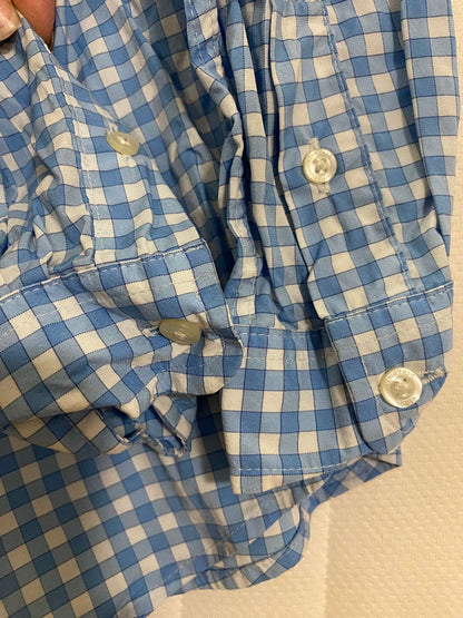 Vineyard Vines Performance UPF 30 Shirt: Collared button up style shirt. Blue Checkered. , Kids 5/5T
