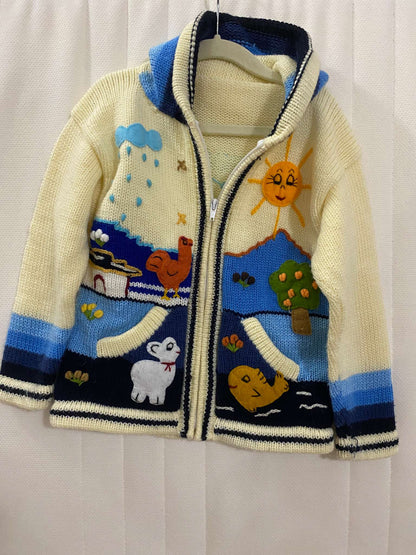 Local made: Cute Farm Sweater for little one, Kids 4/4T