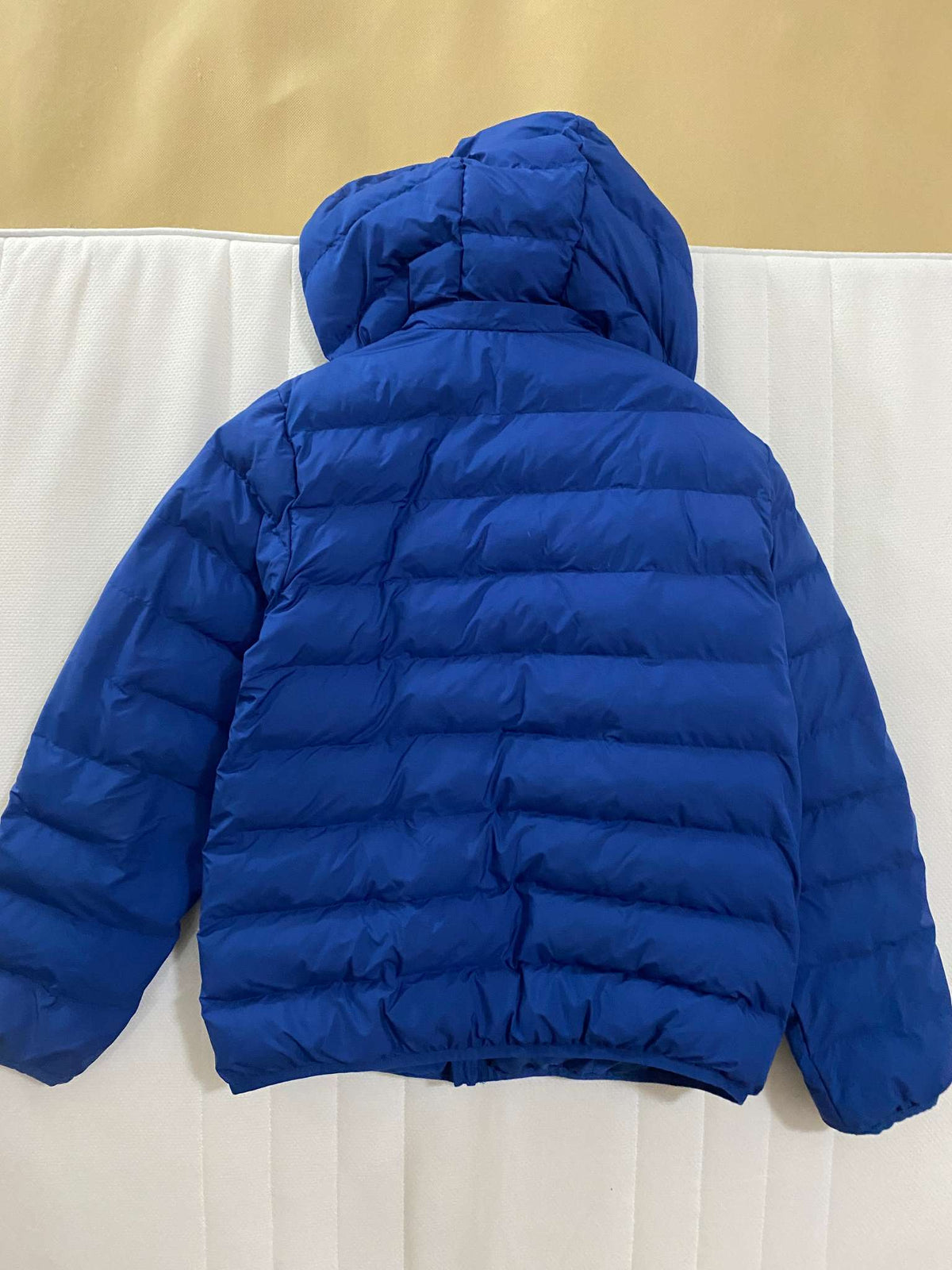 UNIQLO: Blue PUFFTECH jacket, removable hood., Kids 8