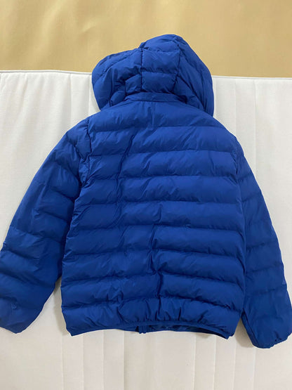 UNIQLO: Blue PUFFTECH jacket, removable hood., Kids 8