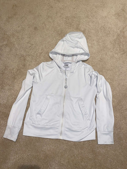 Athleta Girl: White hooded zip up, Kids 7
