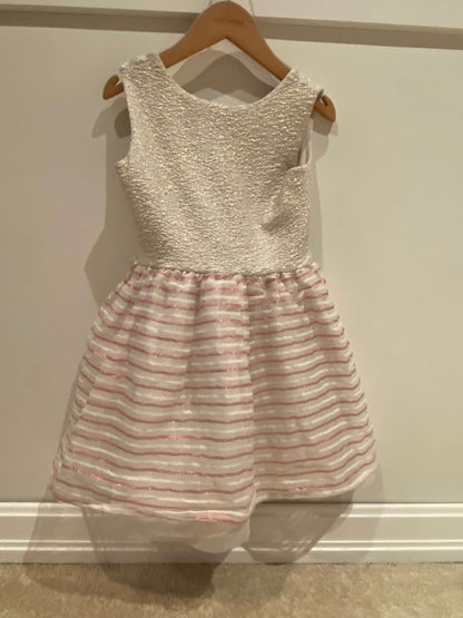 Super cute Children's Place Sparkle Dress, 5/6 size Pink and White stripped skirting., Kids 5/5T