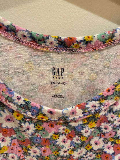 2 dresses: Gap multi-flowers + Joe Fresh denim style with white flowers, Kids 4/4T