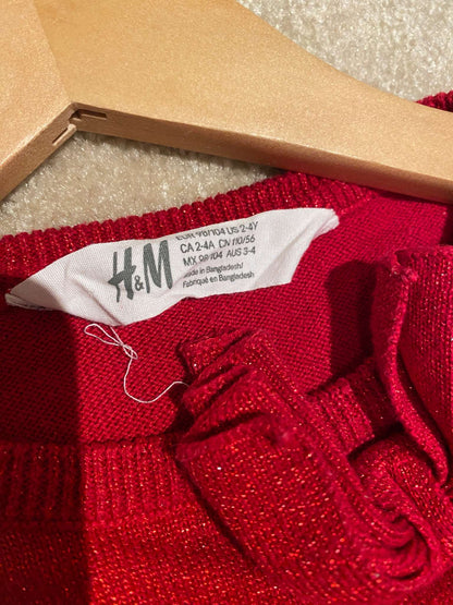H&M: Sparkly Red Dress 2-4yrs, Kids 2T