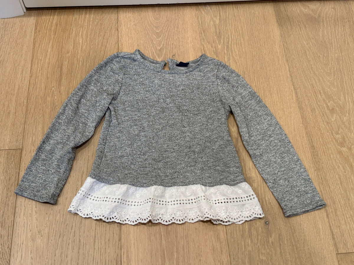 2 x Grey Long Sleeved Shirts, Kids 5/5T