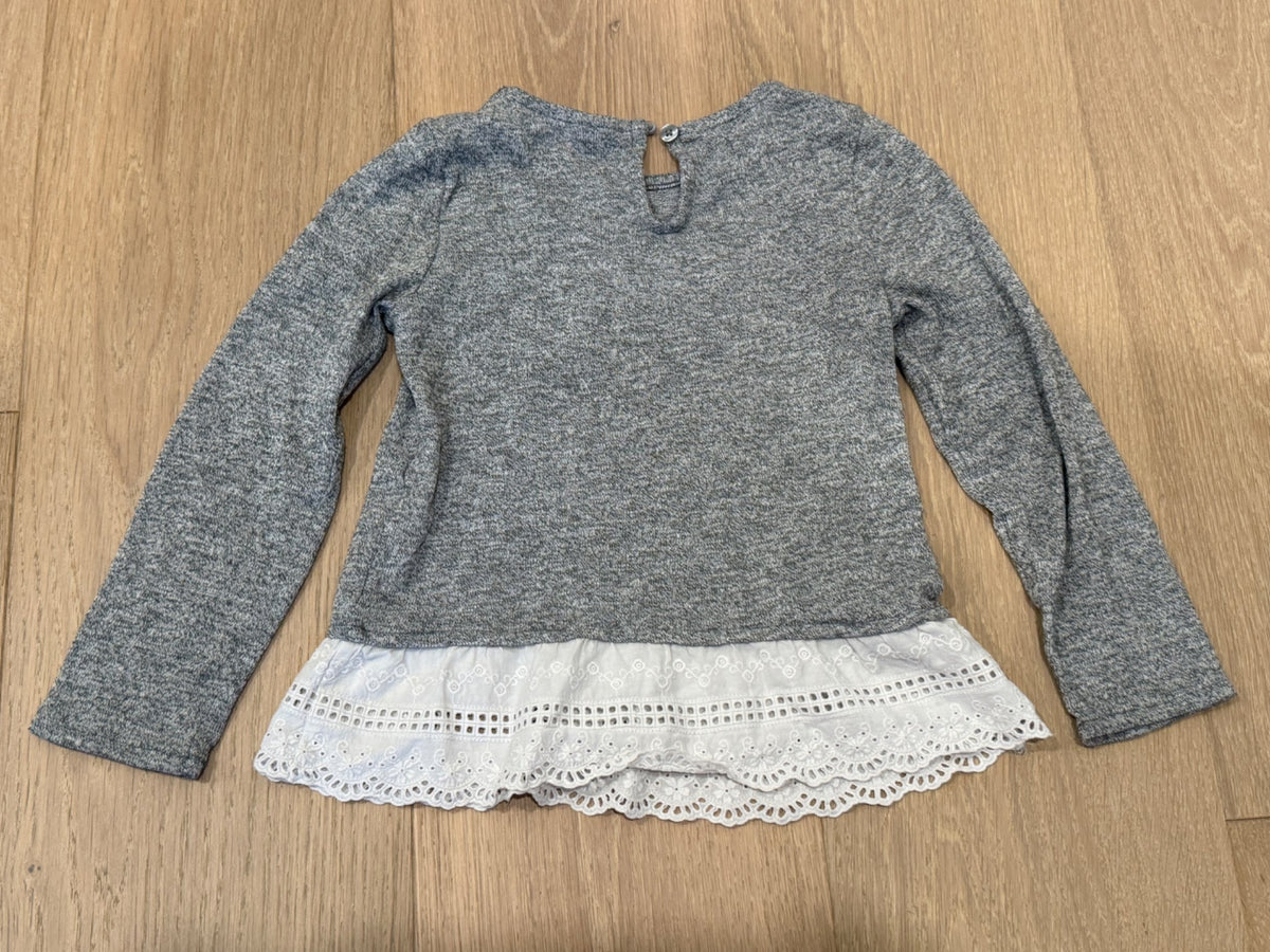 2 x Grey Long Sleeved Shirts, Kids 5/5T