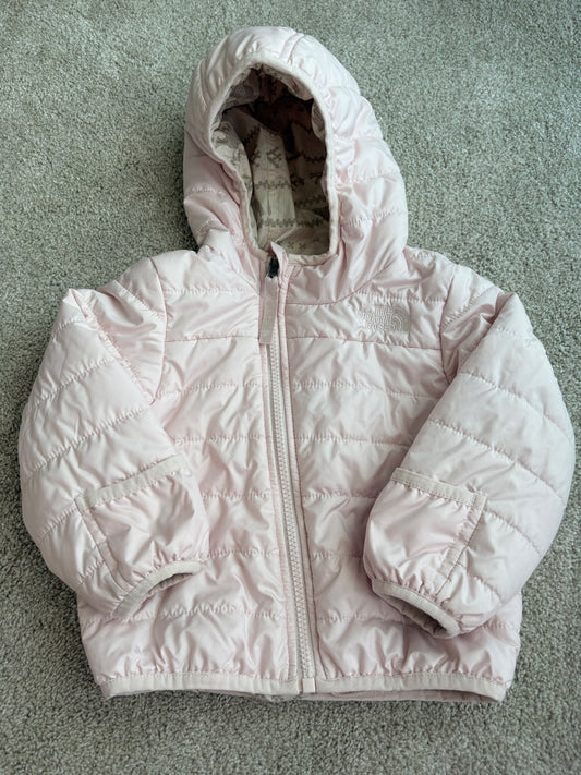 North Face Reversible Pink Puffy Jacket (12 month), Kids 12 Month (9-12M)