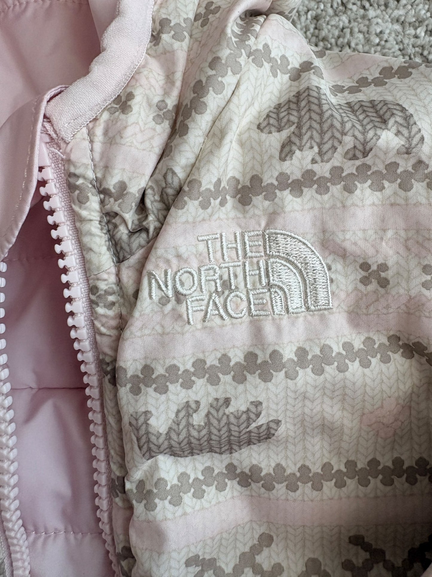 North Face Reversible Pink Puffy Jacket (12 month), Kids 12 Month (9-12M)