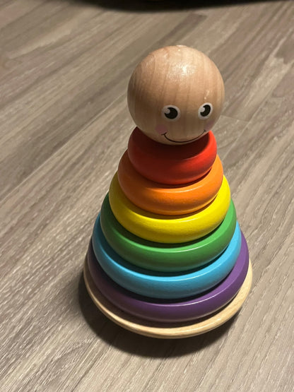 Wooden Rainbow Ring Stacker