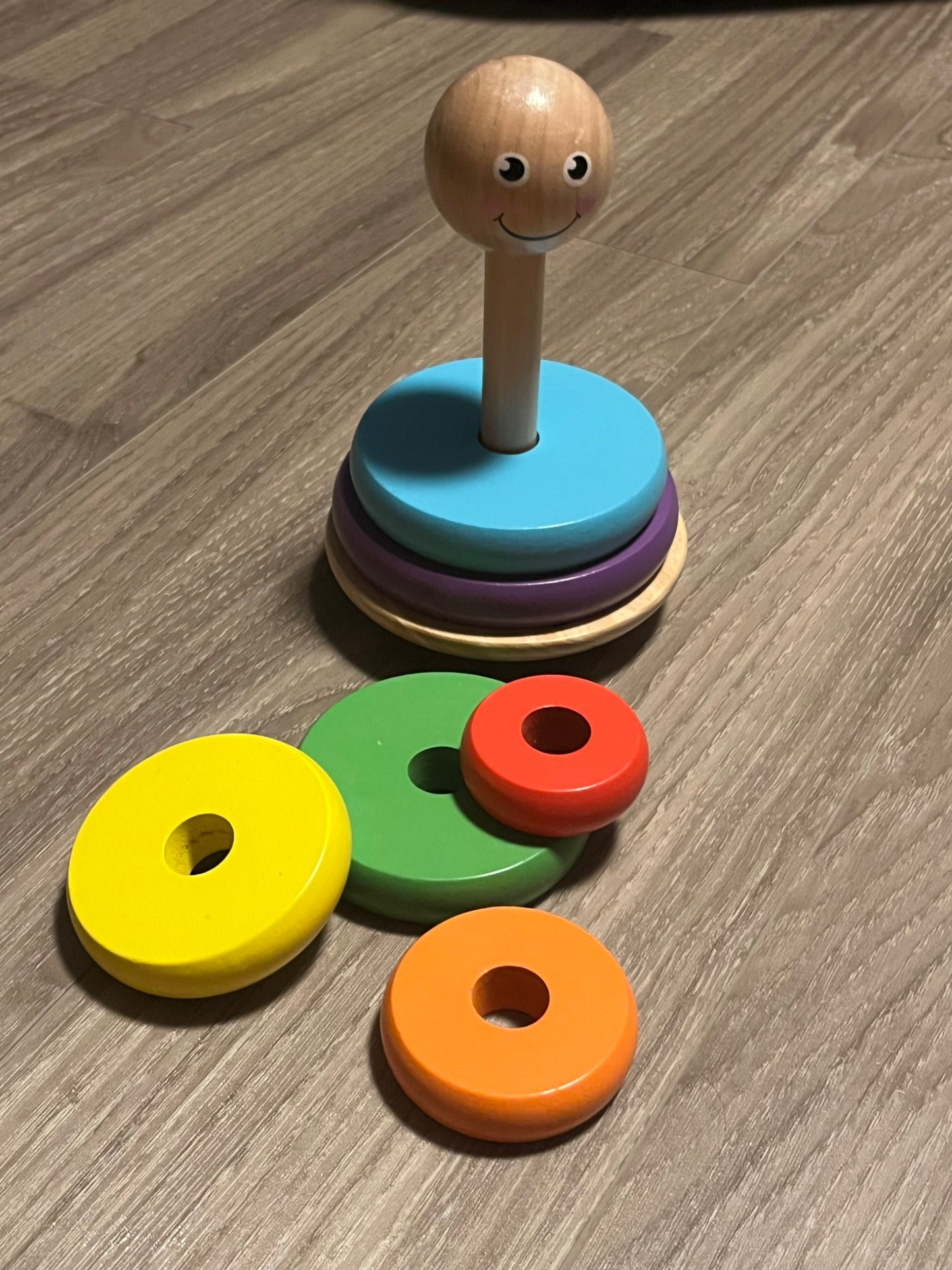 Wooden Rainbow Ring Stacker