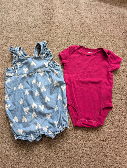 9 month Carters Girls onesie and romper, Kids 9 Month (6-9M)
