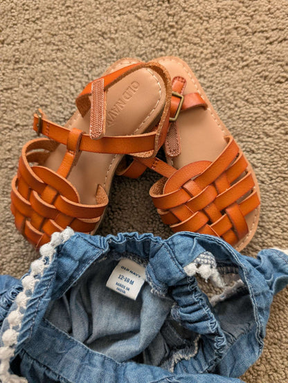 Girls 12-18 month, Old Navy romper and sandals, Kids 18 Month (12-18M)