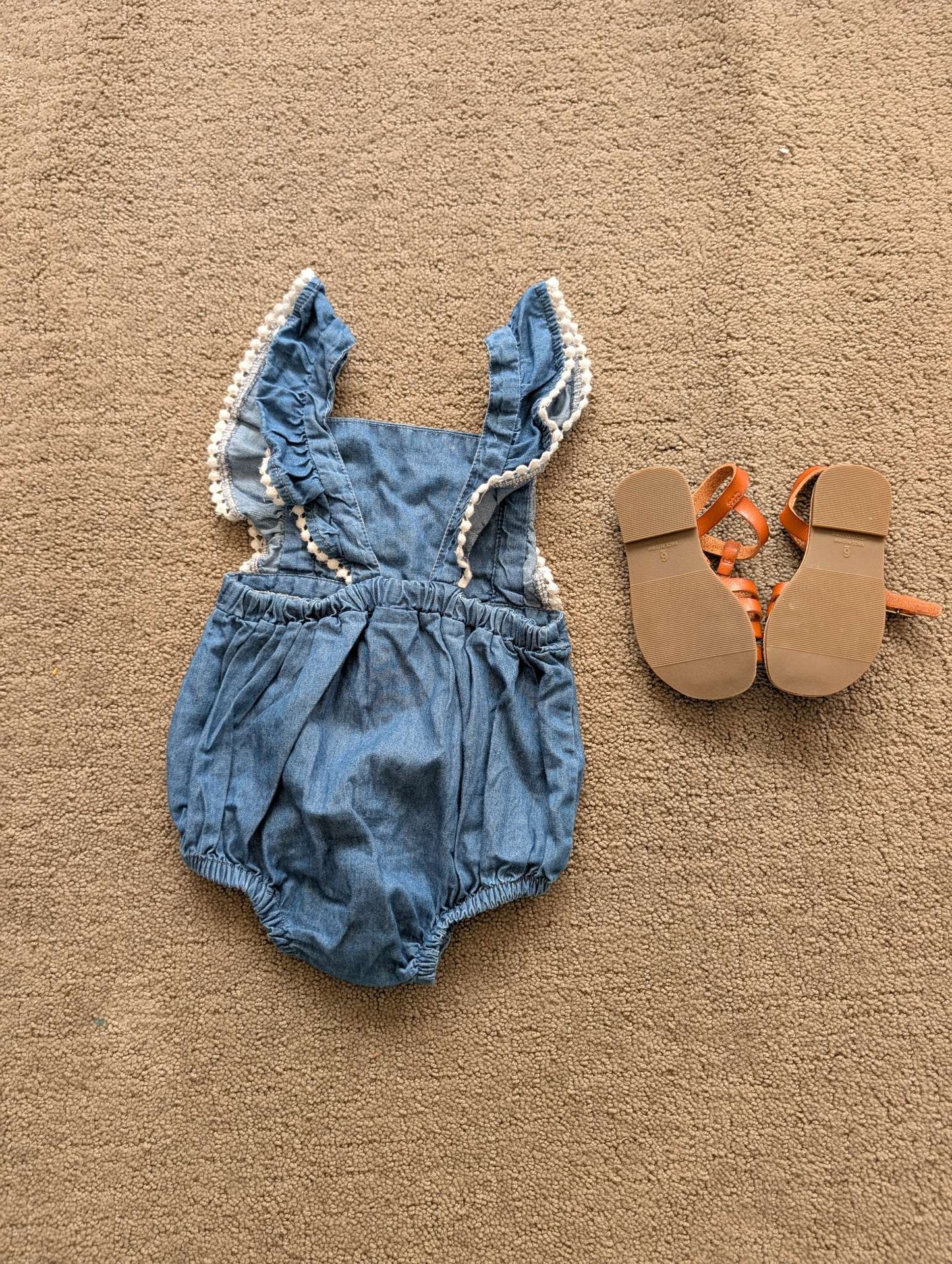 Girls 12-18 month, Old Navy romper and sandals, Kids 18 Month (12-18M)