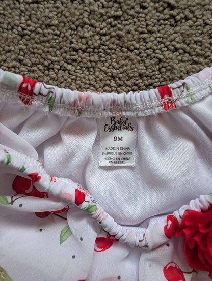 9 month girls cherry pattern summer romper, Kids 9 Month (6-9M)