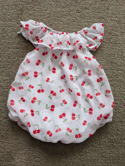 9 month girls cherry pattern summer romper, Kids 9 Month (6-9M)