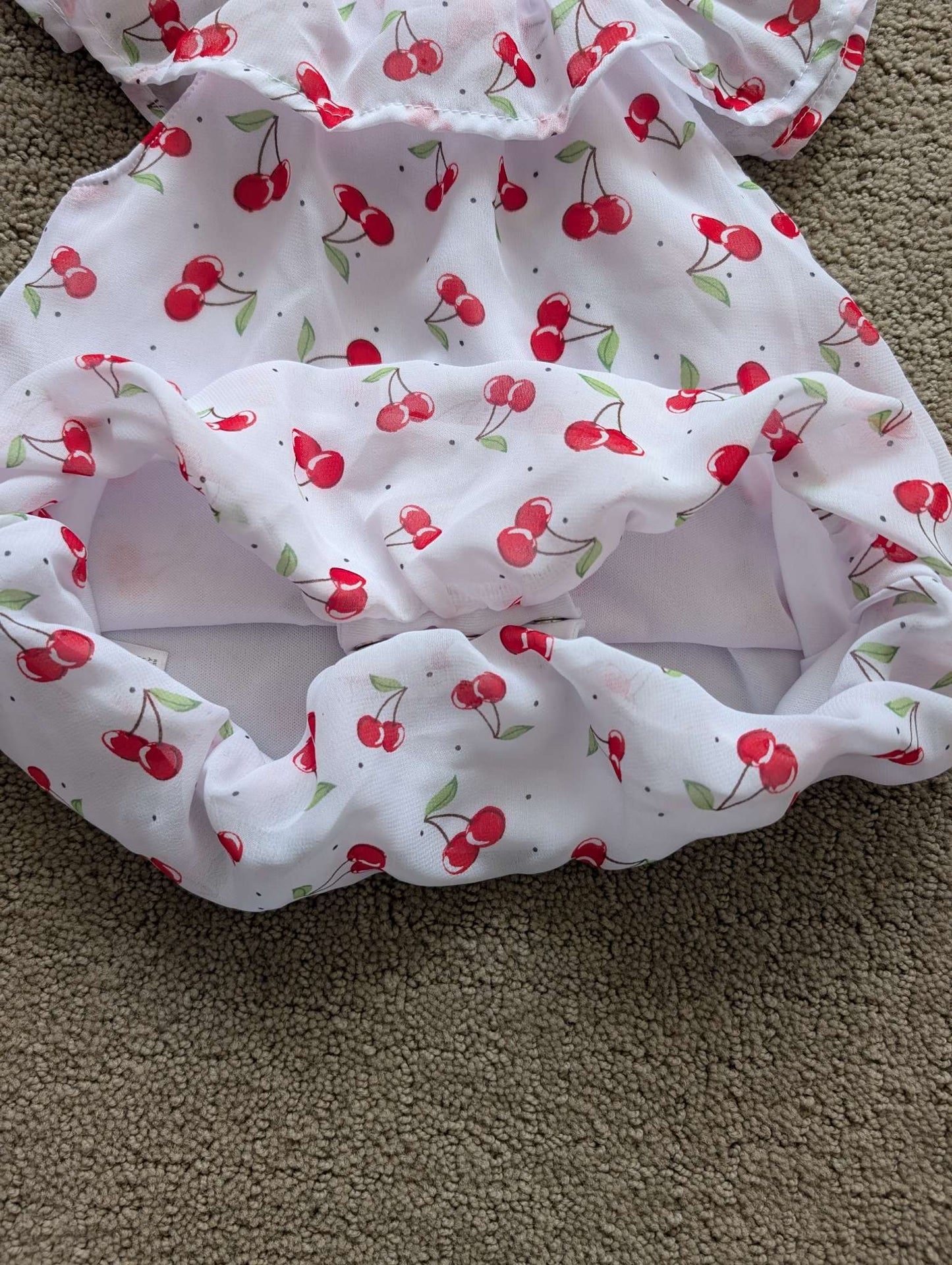 9 month girls cherry pattern summer romper, Kids 9 Month (6-9M)