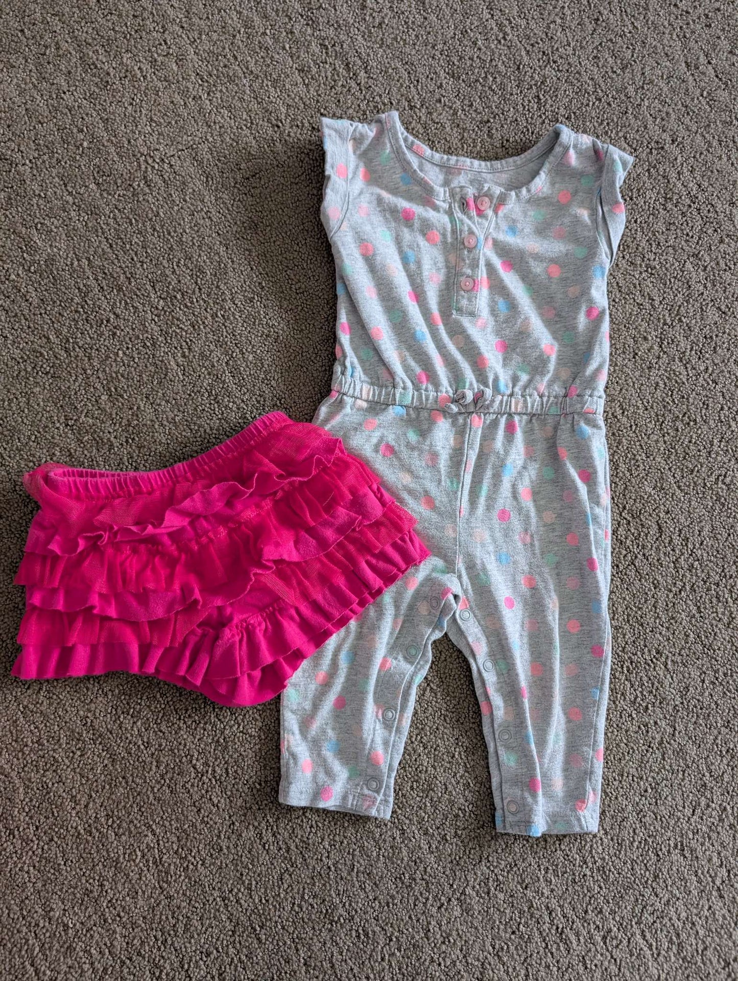 Girls Children's place 12-18 month romper and shorts. , Kids 18 Month (12-18M)