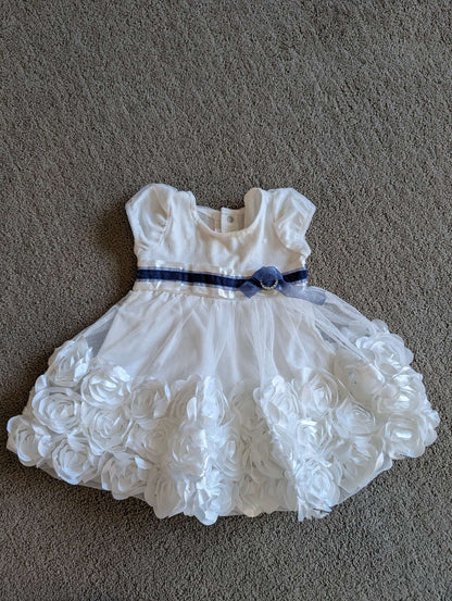 floral white 12 month dress with matching shoes, Kids 12 Month (9-12M)