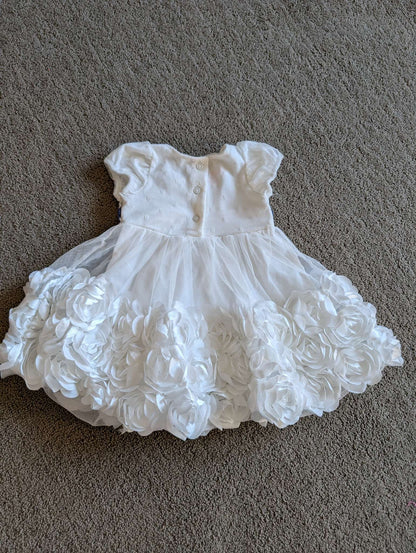 floral white 12 month dress with matching shoes, Kids 12 Month (9-12M)