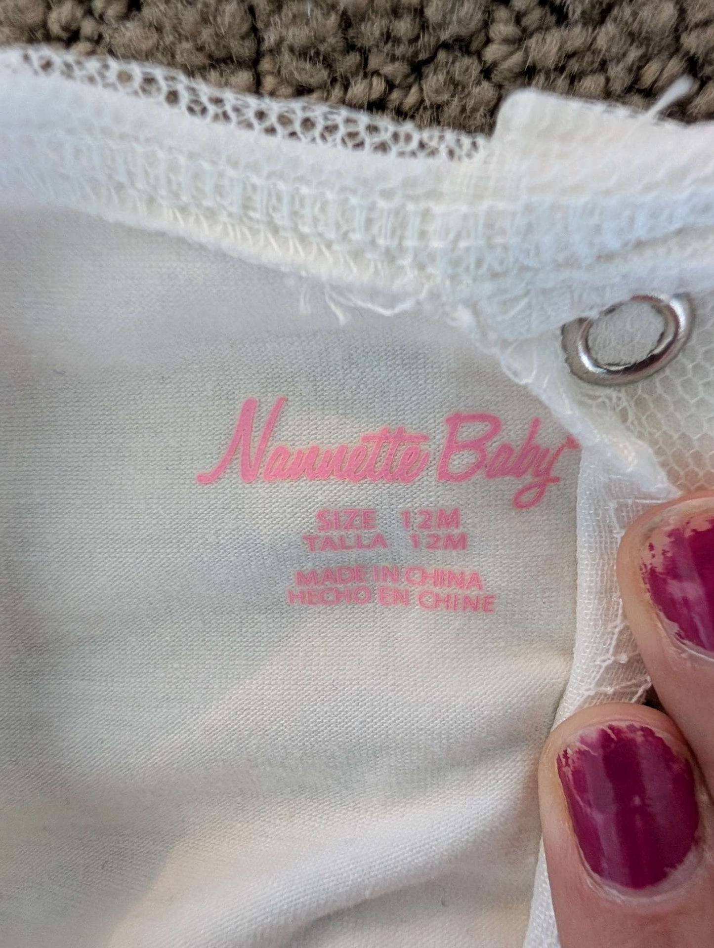 floral white 12 month dress with matching shoes, Kids 12 Month (9-12M)
