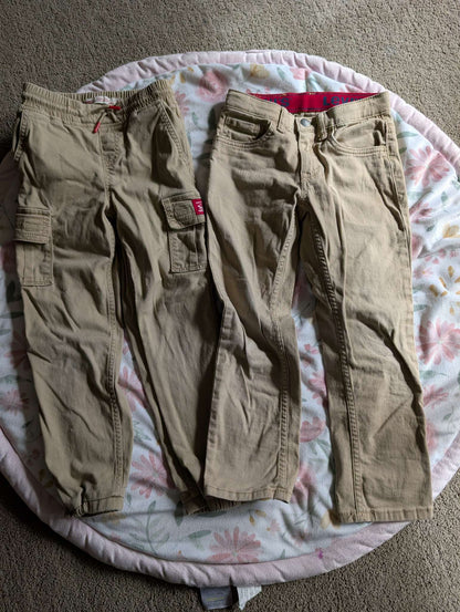 size 6/7 tan Levi pants, Kids 6/6X