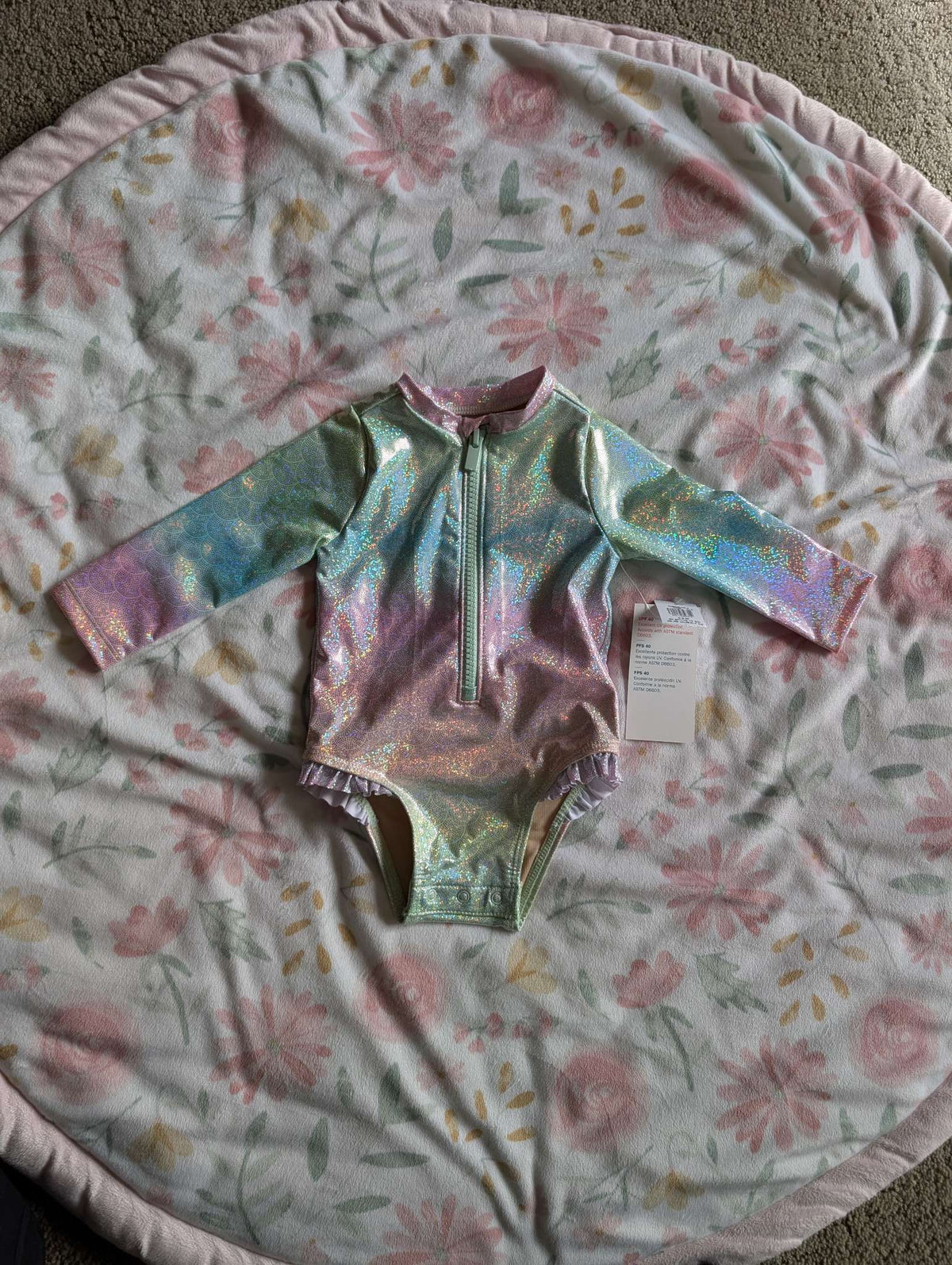 3-6 month Mermaid shimmer bathing suit, Kids 6 Month (3-6M)