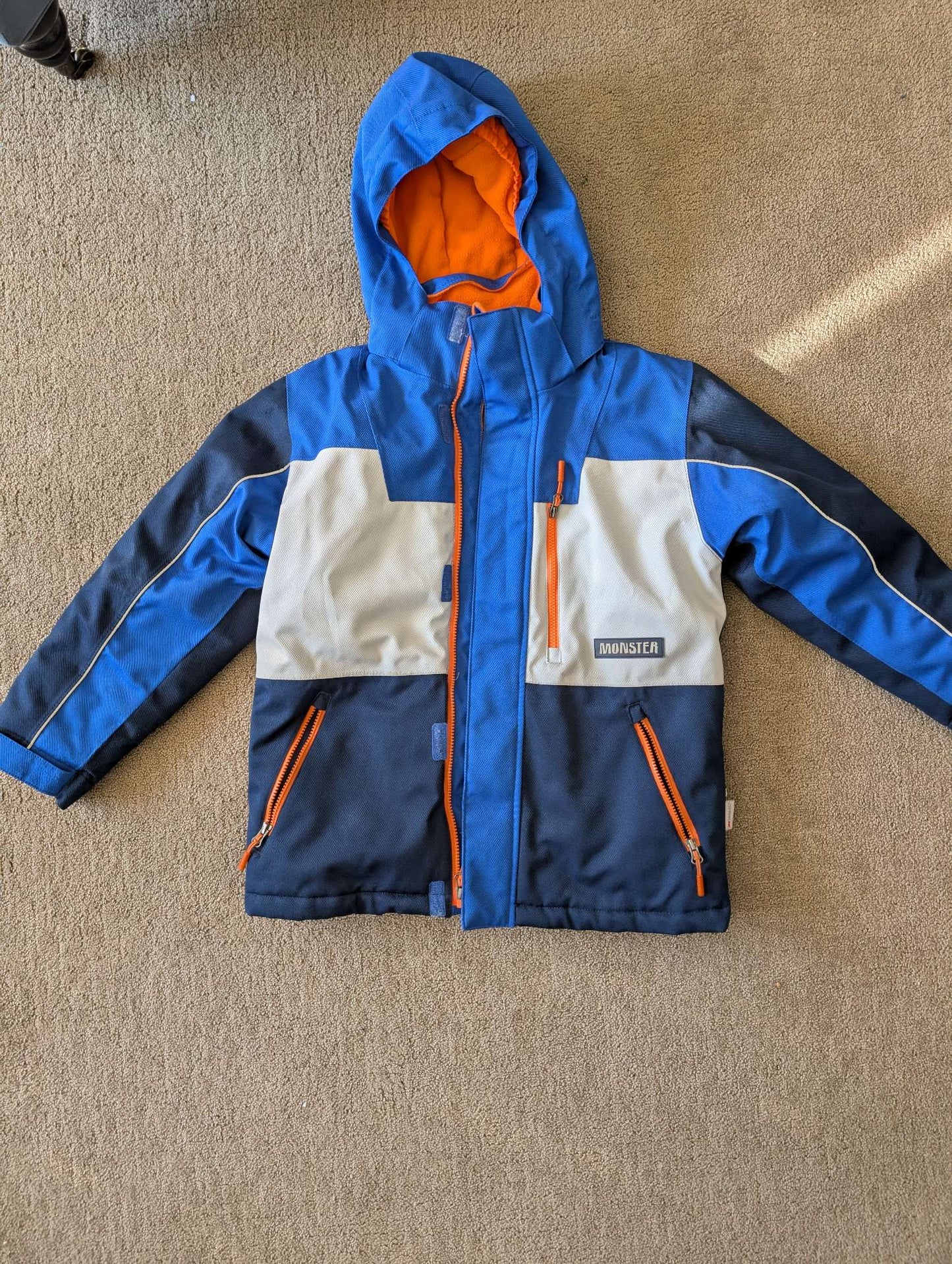 size 12 Boys Monster Blue Winter jacket, Kids 12