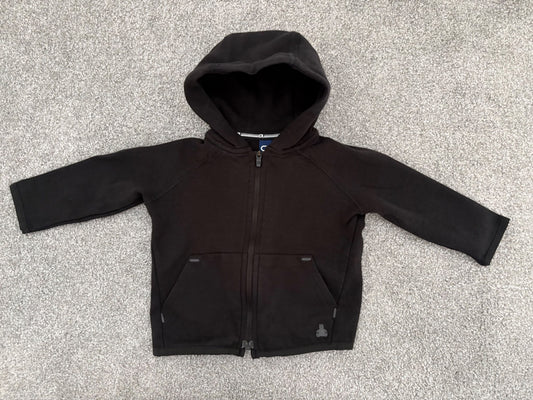 Gap Fit Zip Front Hoodie, Black, 6-12 months , Kids 12 Month (9-12M)