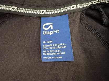 Gap Fit Zip Front Hoodie, Black, 6-12 months , Kids 12 Month (9-12M)
