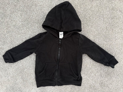 Carter’s Baby French Terry Zip-Up Hoodie, Black, 18 months, Kids 18 Month (12-18M)