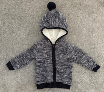 Seed Heritage Baby Boy's Mixy Faux Shearling-Lined Cardigan, Navy, 12-18 Months, Kids 18 Month (12-18M)
