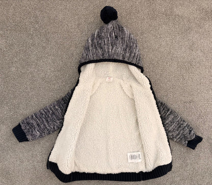 Seed Heritage Baby Boy's Mixy Faux Shearling-Lined Cardigan, Navy, 12-18 Months, Kids 18 Month (12-18M)