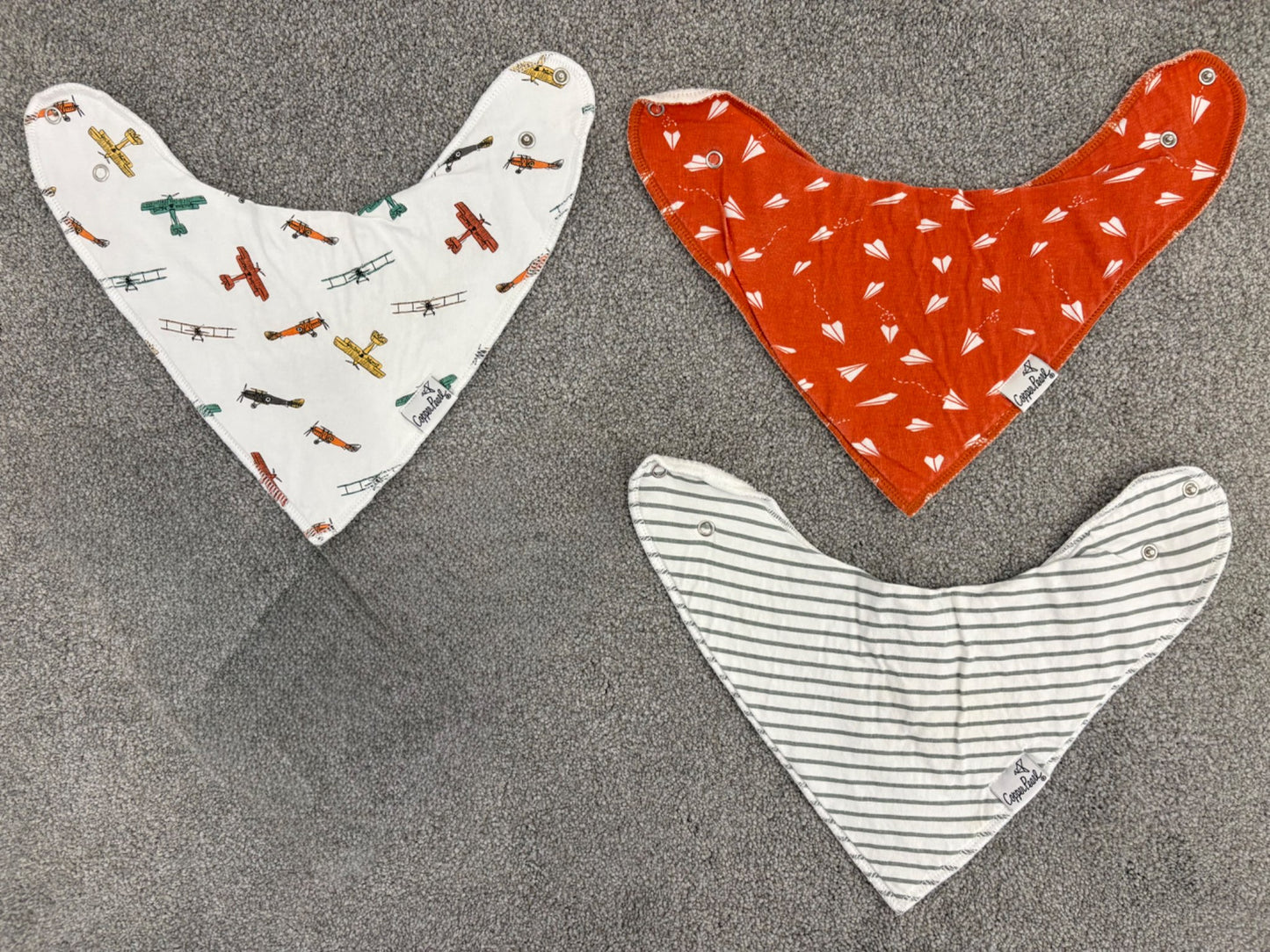 Copper Pearl Bandana Bibs, 3 Pack, Style Ace, 3-36 months
