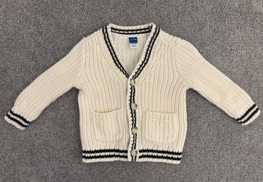 Old Navy Button-Front Knit Cardigan Sweater, Cream, 12-18 months, Kids 18 Month (12-18M)