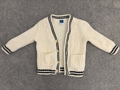 Old Navy Button-Front Knit Cardigan Sweater, Cream, 12-18 months, Kids 18 Month (12-18M)