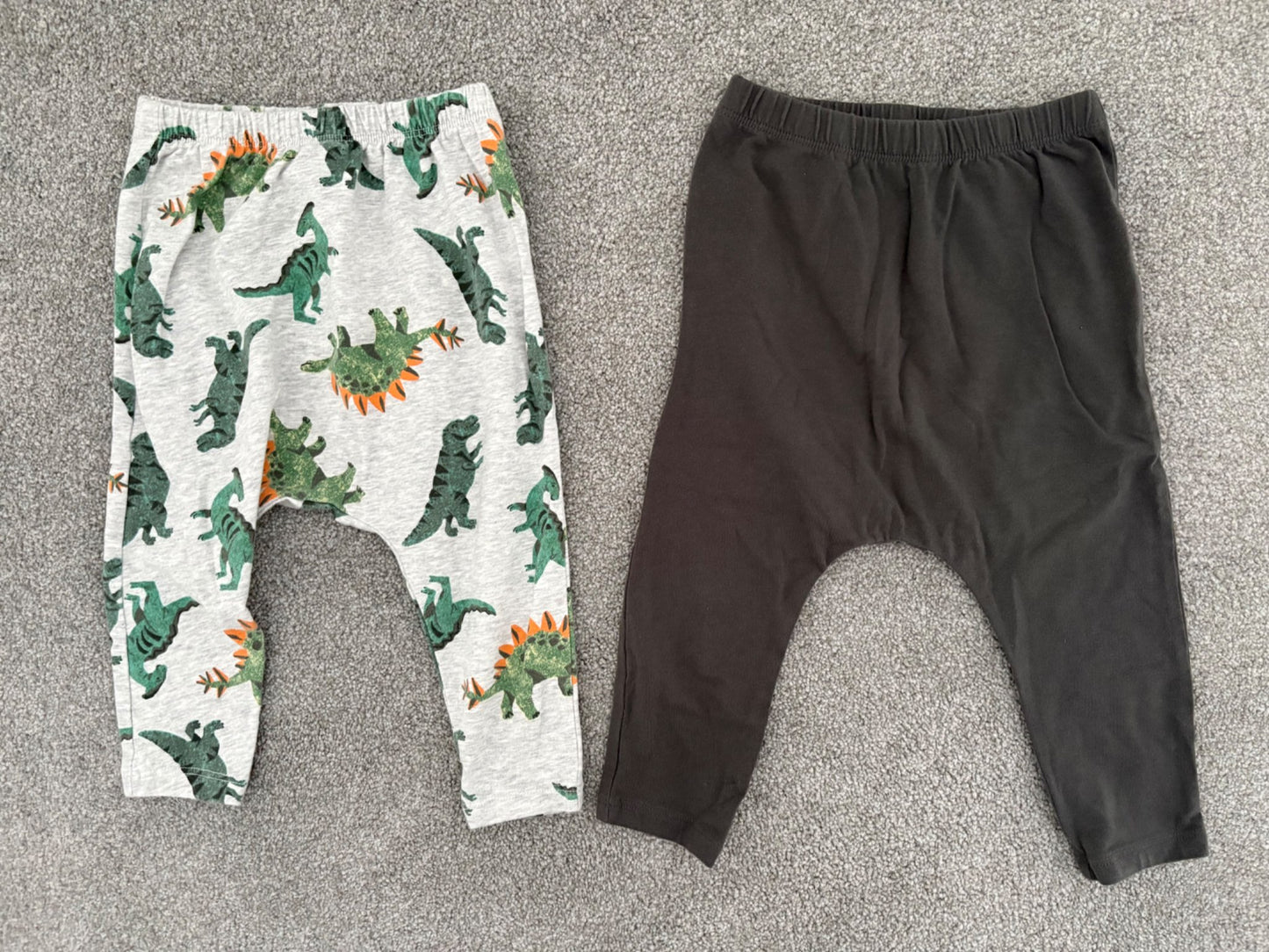 Old Navy U-Shaped Pants 2-Pack, Dinosaur/Grey, 18-24 months, Kids 24 Month (18-24M)