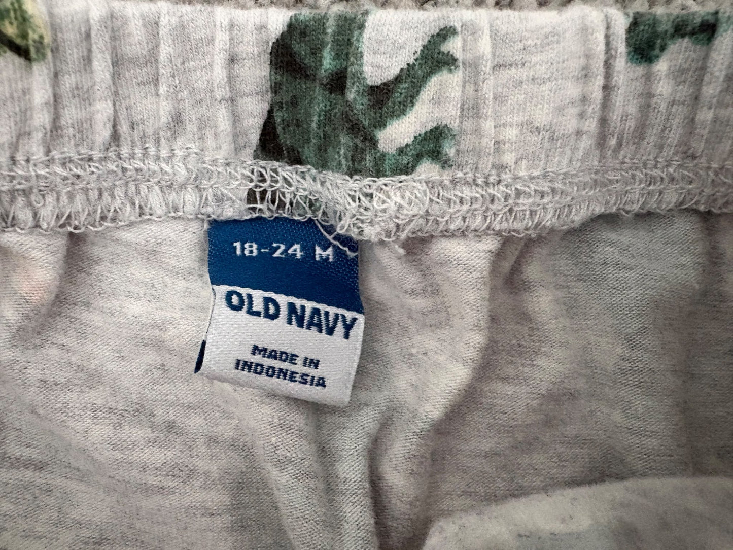 Old Navy U-Shaped Pants 2-Pack, Dinosaur/Grey, 18-24 months, Kids 24 Month (18-24M)