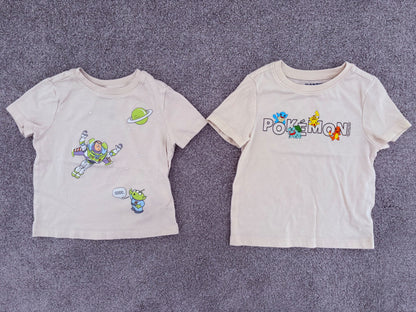 Old Navy Buzz/Pokemon Unisex Graphic T-Shirts for Toddler, 2 Shirts, 18-24 months, Kids 24 Month (18-24M)