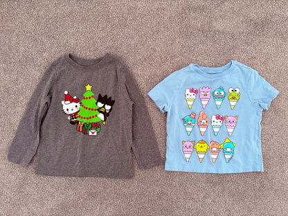 Old Navy Hello Kitty Unisex Graphic Shirts for Toddler, 2 Shirts, 2T, Kids 2T