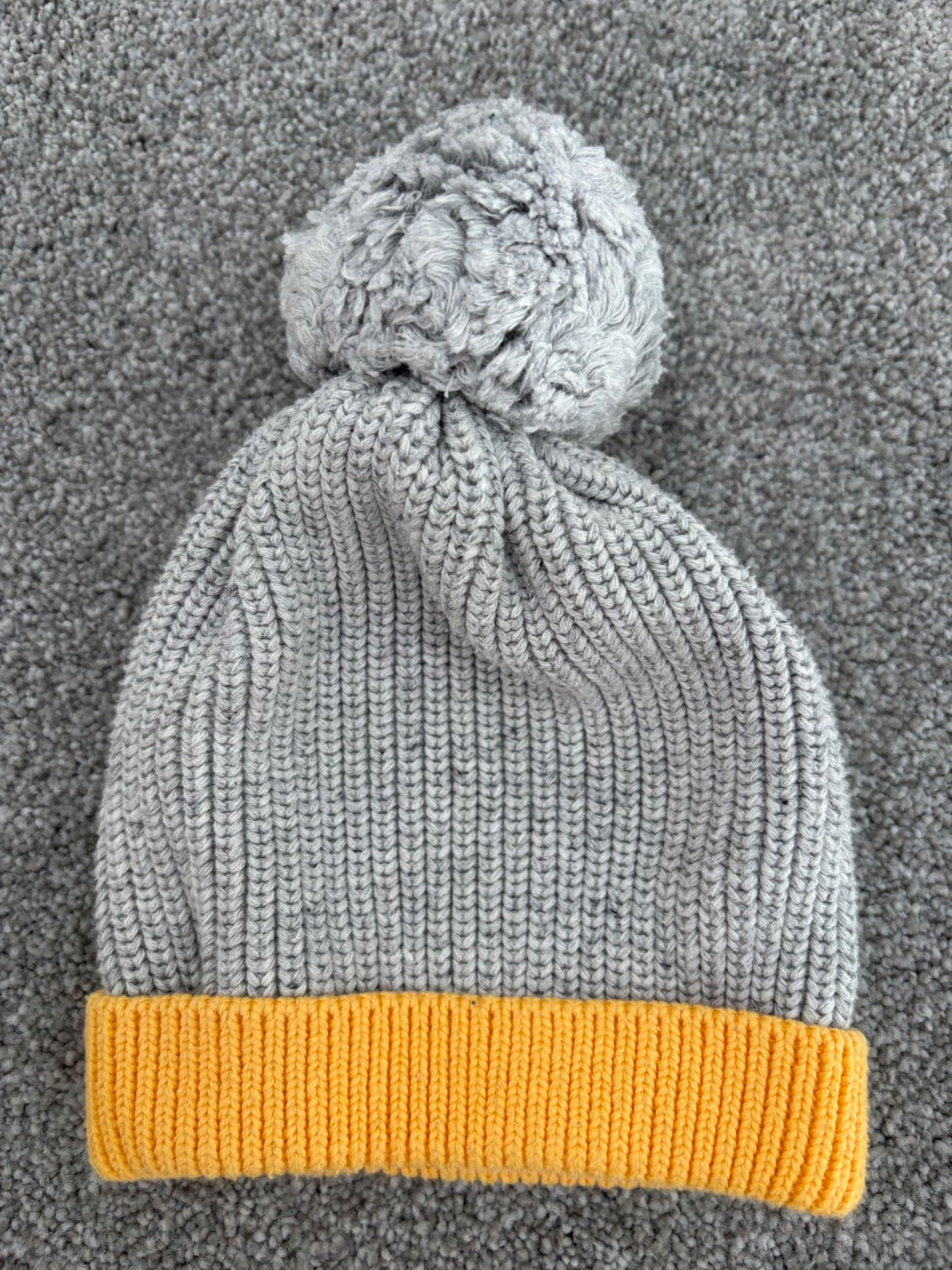 Seed Heritage Baby Boy's Knit Toque, Grey/Yellow, One Size