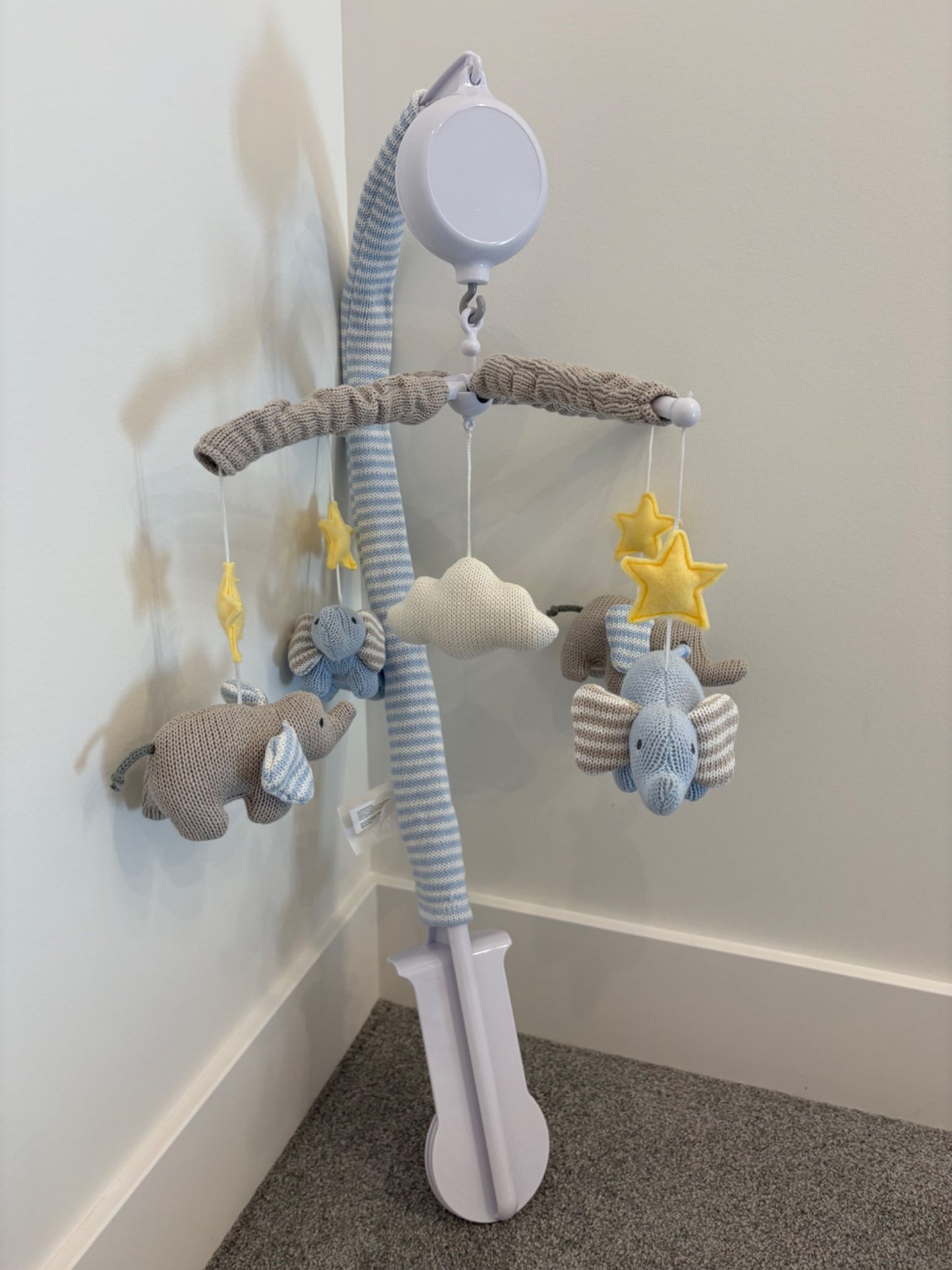 Living Textiles Knitted Musical Mobile - Mason Elephant