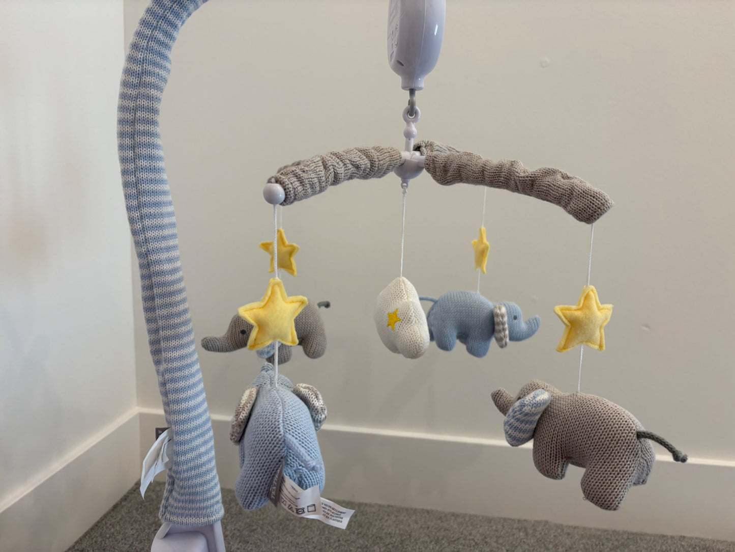 Living Textiles Knitted Musical Mobile - Mason Elephant