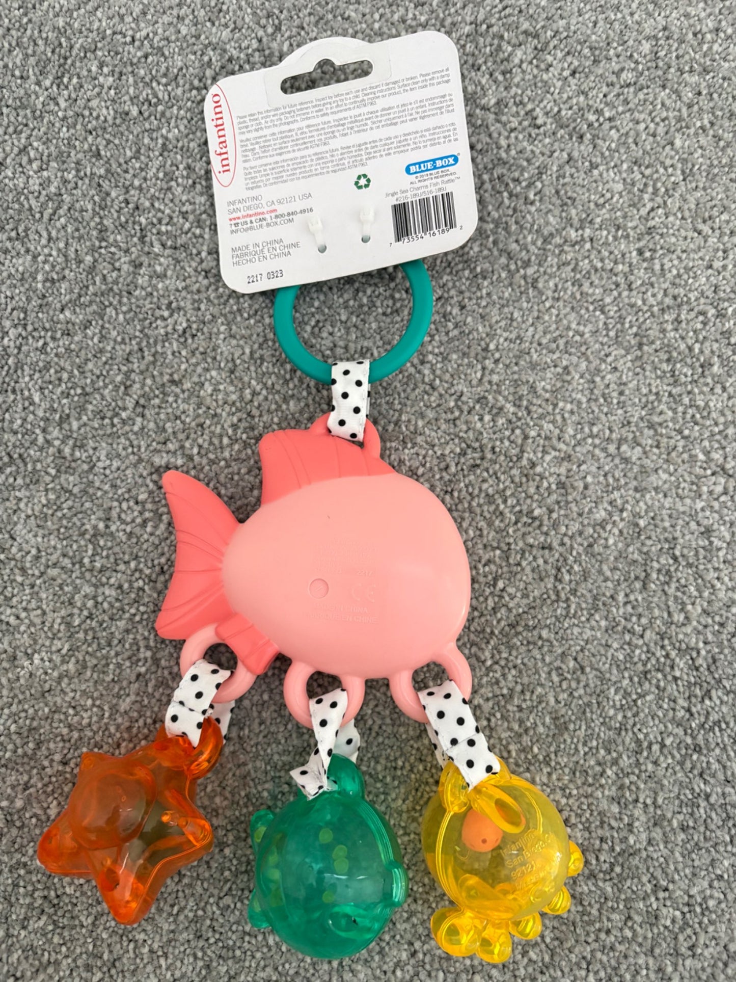 Infantino Jingle Sea Charms Fish Rattle, New, 0+ months