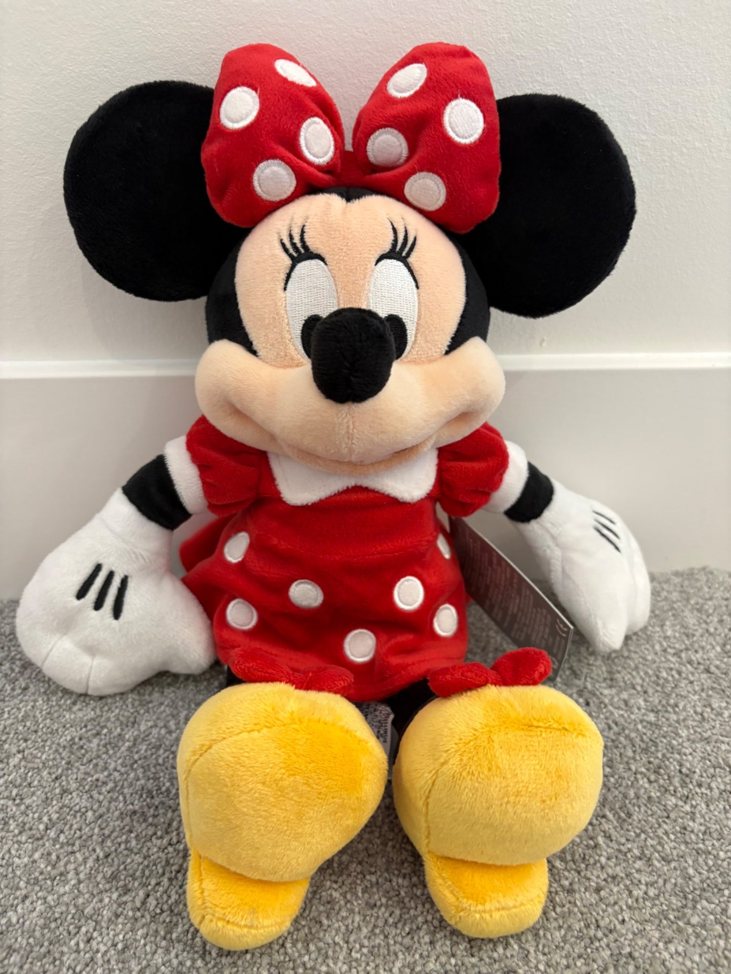 Disney Minnie Mouse Plush Toy, Red Polka Dot Bow and Dress, NWT