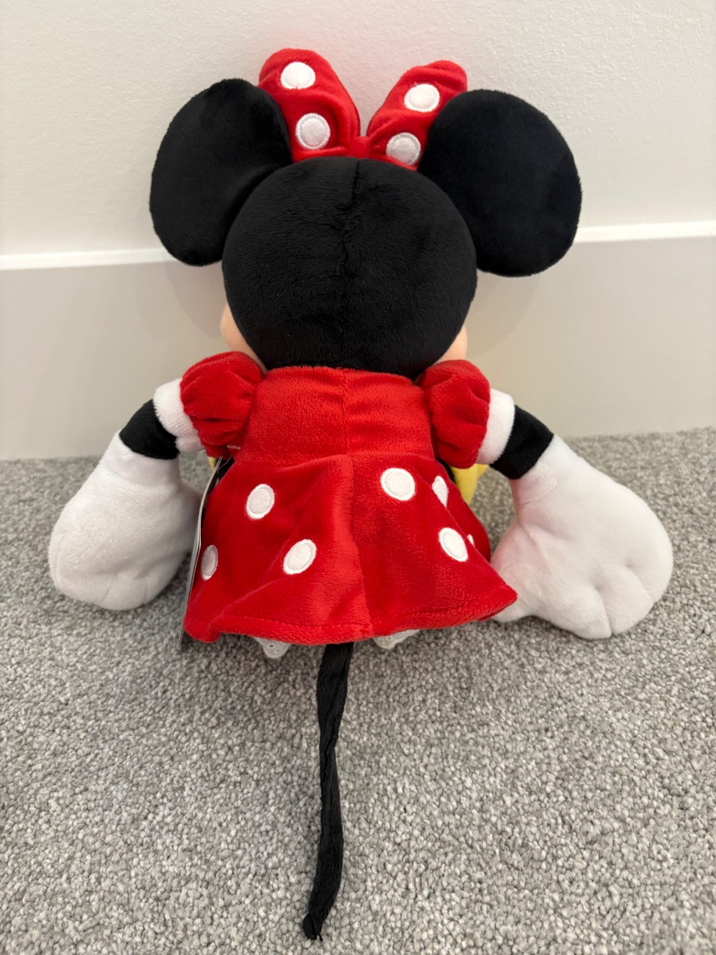 Disney Minnie Mouse Plush Toy, Red Polka Dot Bow and Dress, NWT