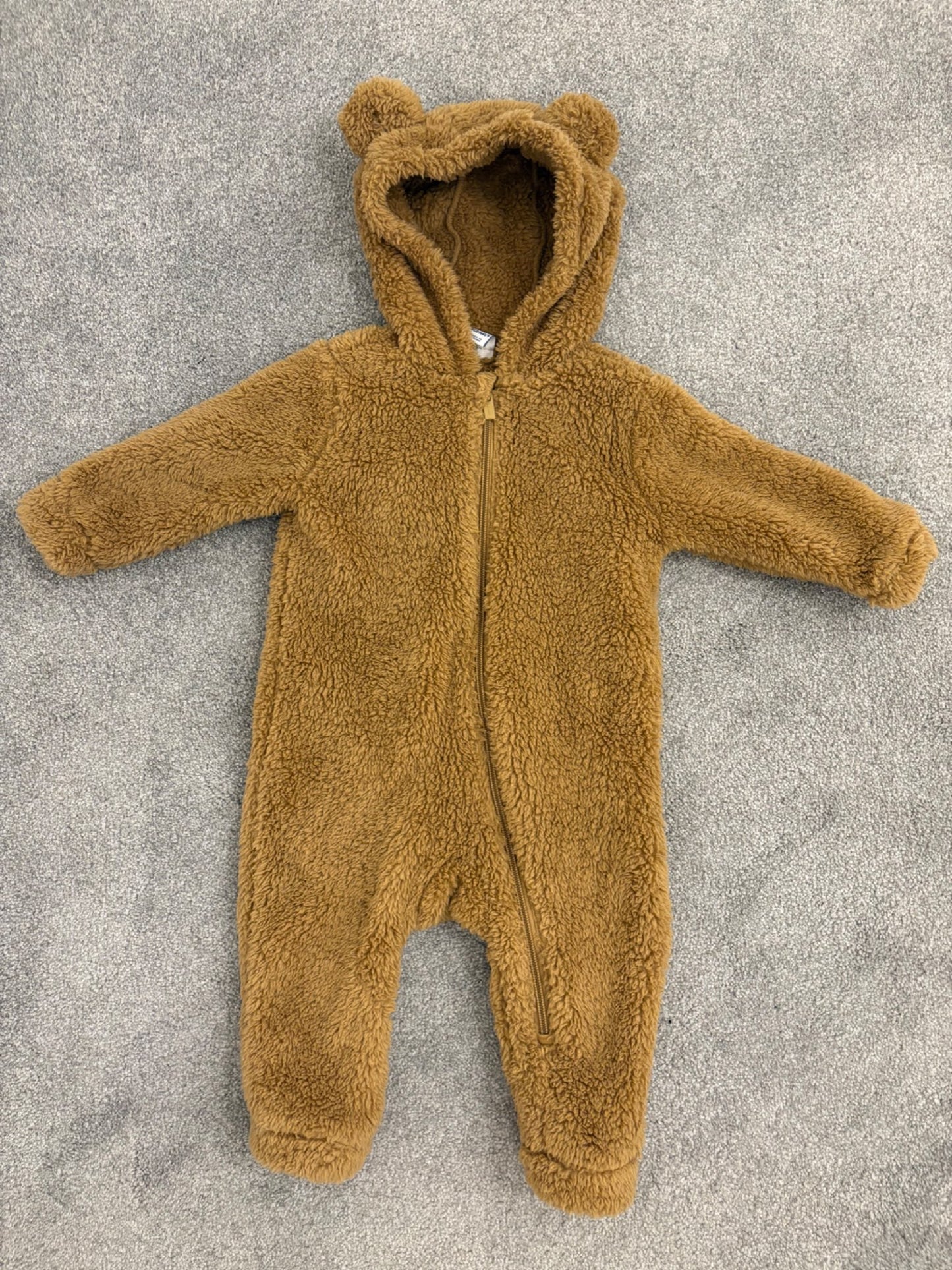 Old Navy Unisex Faux-Fur Hooded One-Piece for Baby, Bear, Brown, 12-18 months, Kids 18 Month (12-18M)