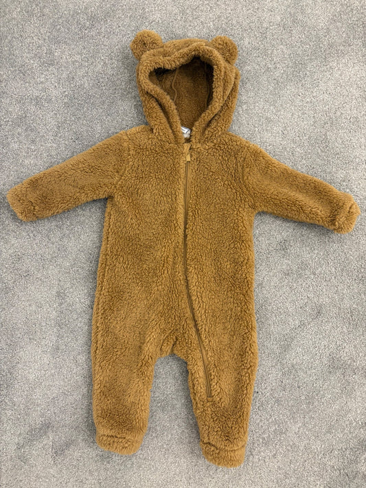 Old Navy Unisex Faux-Fur Hooded One-Piece for Baby, Bear, Brown, 12-18 months, Kids 18 Month (12-18M)