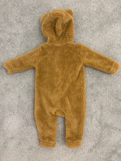 Old Navy Unisex Faux-Fur Hooded One-Piece for Baby, Bear, Brown, 12-18 months, Kids 18 Month (12-18M)